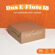 [E-FLUTE] Box Kardus E-Flute Kraft Coklat Souvenir Corrugated 18x18x7 Polos / Dus Kotak Makan / Kard
