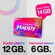 Perdana Tri Happy 12GB (+6GB+TIKTOK)