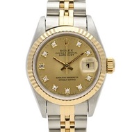 勞力士 ROLEX Datejust Chronometer 69173G 手錶 SS YG 鑲鑽 自動上鍊 Champagne Gold 女士腕錶