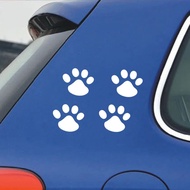 Car Sticker Cat Paw Print Dog Paw Bear Paw Print Panda Walking Footprint Car Sticker (a Set of Four)