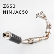 Z650 Motorcycle Full Exhaust System Muffler Front Middle  Fit For Kawasaki Z650 Ninja 650 2023 -2025