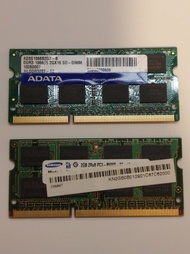 手提電腦 Notebook laptop 記憶體 Samsung adata ram DDR3 2GB x2 買兩條送十一條