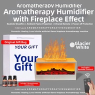Practical Aesthetic Aromatherapy Humidifier with Fireplace Flame
