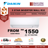 Daikin 1HP Wall R32 5 Star Standard Inverter FTKP28A/F