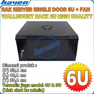 Wallmount Rack Server 6U / Wallmount Rack 6U / Rak Server Ukuran 6U Single Glass Door / Rak Server S