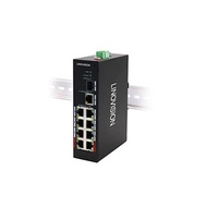 LINOVISION Industrial 8-Port PoE Switch + 1*GE&amp;1*SFP Uplink, 2-Port Max BT90W PoE Output, Reinforced Po for POE+ Devices such as PoE Watchdog/PTZ Camera, etc.