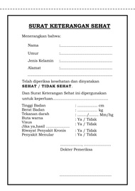 SURAT KETERANGAN SEHAT/KIR DOKTER=100 Pcs