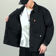 Popular Spring Autumn Men's Denim Jacket Korean Version Trendy Loose Retro Workwear Functional Const