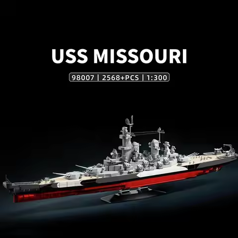 WW2 1:300mm U.S. Battleship Missouri building block Brick model military Warship desktop decoration 