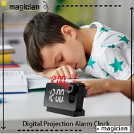 MAG LED Projector, USB LCD Display Digital Projection Alarm Clock, Quiet Rotatable Weather FM Radio Snooze
