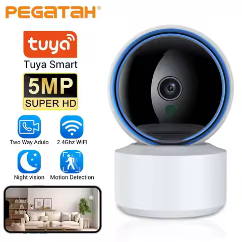 Tuya 5MP Wifi IP Camera Baby Monitor 360° PTZ Motion Detect Two Way Audio Night Vision Supports TCP/