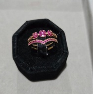Launch The Bang Princess Design Ruby Crown Ring Set Stack 2 Luxurious Pair Size 52