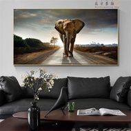 Africa Elephant Animal Landscape Oil Painting on Canvas Pop Art Poster and Print Abstract Art Wall P