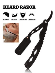 Razor manual para hombre, navaja de afeitar, peluquero de metal plegable, sostenedor de cuchillo, contorneado, modelado de cejas, peluquería y afeitadora