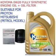 MITSUBISHI / PROTON OIL FILTER + KOYOMA 0W20 FULLY SYNTHETIC ENGINE OIL