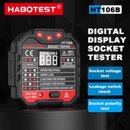 HABOTEST🔥HT106E Socket Tester RCD Test 220V 45-65HZ UK Plug Electric Socket Tester Automatic Neutral