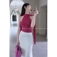 Pink camisole Set with white skirt - Luxurious & elegant - 1994 STORE