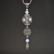 蒲公英項鍊 真正的蒲公英在玻璃球與蛋白石吊墜項鍊