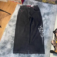 Streetwear Straight Pants JNCO Jeans Hip Hop Loose Mid Waist Wide Leg Denim Pants Men Women Y2k Vint