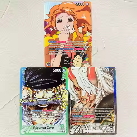 DIY One Piece Nami Roronoa Zoro Imu 3Pcs Foil Texture Cards English Version Collectible Grade Premiu