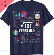 Square Root of 121 11th Birthday 11 Year Old Love Math T-Shirt Cotton Retro Street Fashion Mens Shir