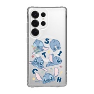 Disney經典-史迪奇的日常亂花防摔透明SAMSUNG手機殼