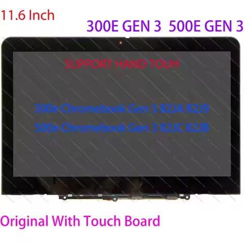 11.6'' 1366*768 For Lenovo 300e Chromebook 3rd Gen 82JA 82J9 500e Gen 3 82JC 82JB LCD Touch Screen A
