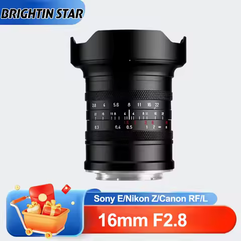 Brightin Star Full Frame 16mm F2.8 Wide Angle Lanscape Lens Large Apeture Portrait Prime Lens for So