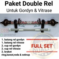 Double Rel Gorden Batang Gorden Besi Gorden jendela Tiang Gorden Gagang Gorden Rollet Gorden Tirai Gorden Jendela Pintu bisa cod