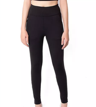 Quần Legging Nữ LN111-b dài túi trước màu đen cao cấp thun co giãn 4 chiều vải đẹp dày thoáng mát kh