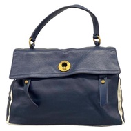 Yves Saint Laurent YSL muze Laula SAINTLAURENT Handbag Purse ivory dark Navy leather Direct from Jap
