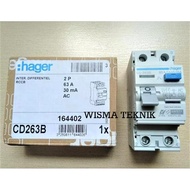(READ DESCRIPTION) ELCB RCCB 2P 63A HAGER TYPE CD263B/