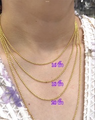 สร้อยคอเงินแท้92.5%Italyชุบทอง18k ลาย Ball moon cut ขนาด2 mm.