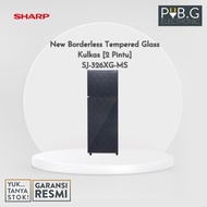 Sharp SJ-326XG-MS New Borderless Tempered Glass Kulkas [2 Pintu]