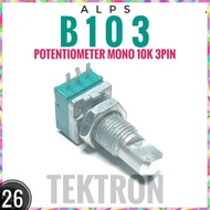 B10K Potentiometer B103 alps Potentiometer Mono 3pin Mixer Amplifier Bass Guitar Listril. Original J
