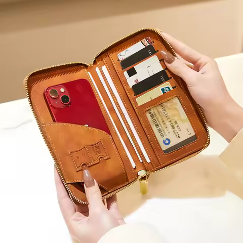 New Multifunctional Passport Cover Card Holder, Mobile Phone Travel Passport Wallet, Pu Leather RFID