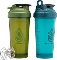 Hydra Cup ProFlow [2 Pack] 28 oz Shaker Bottles for Protein Shakes, Shaker Cups with Ball Blender Wh