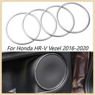 4Pcs ABS Chrome Car Door Stereo Speaker Circle Cover Ring Trim for Honda HR-V HRV Vezel 2016 2017 20
