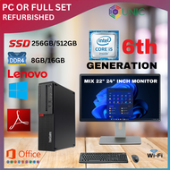 Lenovo ThinkCentre  intel Core i5 6th Gen Desktop PC only or Full Set 8GB 16GB RAM SSD Storage Monit