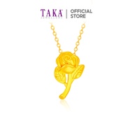 TAKA Jewellery 999 Pure Gold Rose Pendant with 9K chain