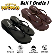 SANDAL JEPIT CEWEK WEDGES FLIPPER CLASSIC HAK 5 CM BUY 1 GET 1