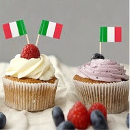 100pcs Italy Flag Toothpick Flags, Wooden Food Labels For Party Buffet, Charcuterie Board Cheese Mar