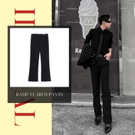 ILLÉGAL Men's Basic BLACK FLARED PANTS - Straight Form - BASIC BLACK FLARED PANTS