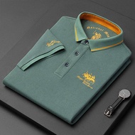 100% Cotton Polo Shirt for Men Embroidered T-shirt Fashion Stand Collar Polo Shirt