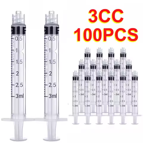 Factory 100Pack 3ml/cc Sterilized Luer Lock Syringe Individually Packaged Disposable Injection Sampl