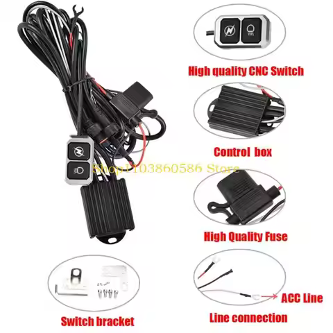 242A 100W Double Color Motorcycle Fog Lamp Spotlights Headlight Double Beam Auxiliary Driving Light 
