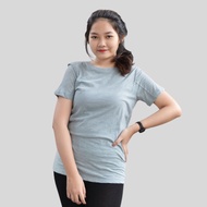BREAL - kaos lengan pendek polos wanita - o neck branded sisa ekspor