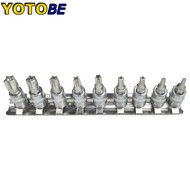 9pcs/set 5 Point Star Torx Screwdriver Bit 1/4 Inch Drive Socket Pentalobe TS10 TS15 TS20 TS25 TS27 