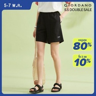 GIORDANO ผู้หญิง ผ้าฝ้ายถักเสื้อกันหนาวตัวอักษรเย็บปักถักร้อยเอวยางยืด Free Shipping 05403455