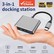 3-in-1 USB-C Hub HDMI 4K UHD Type-C to USB 3.1 Fast Charging Adapter for MacBook Air Stable